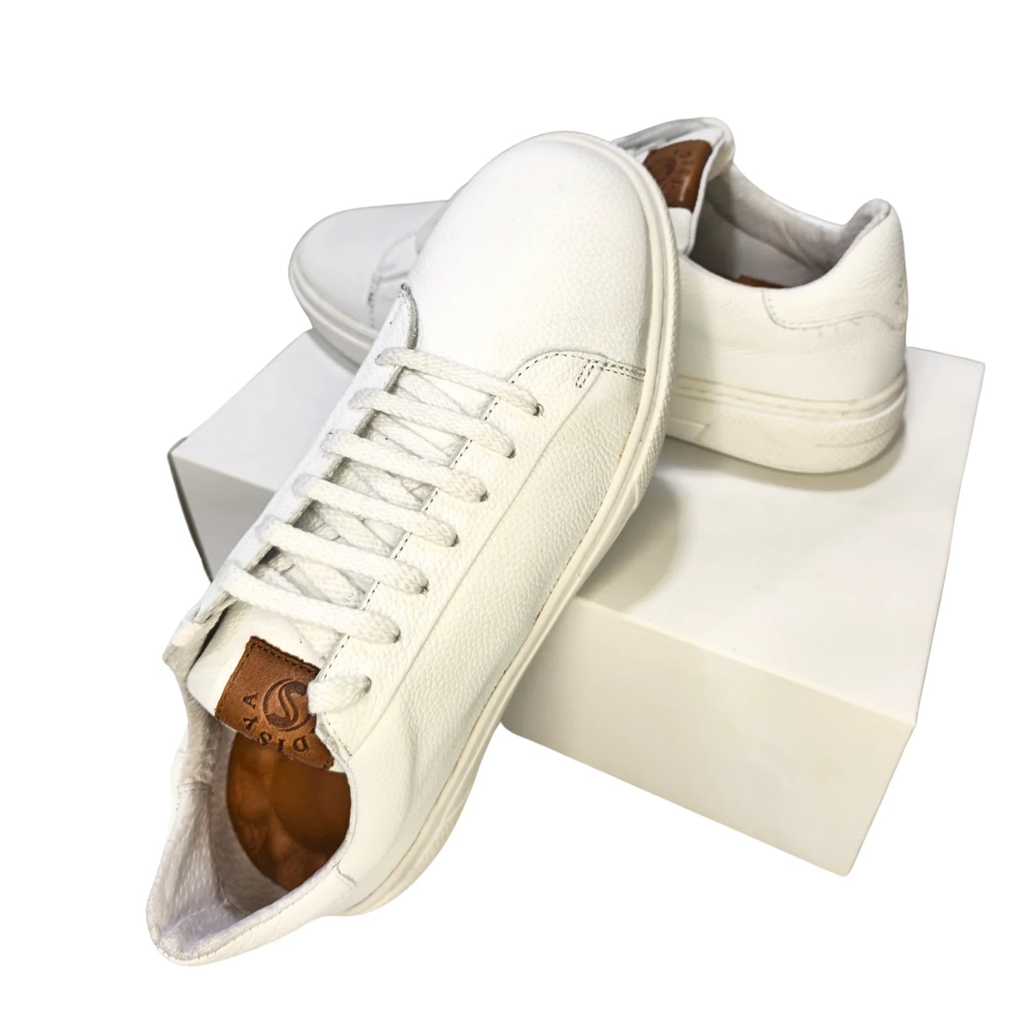 Baskets hommes Cuire blanc